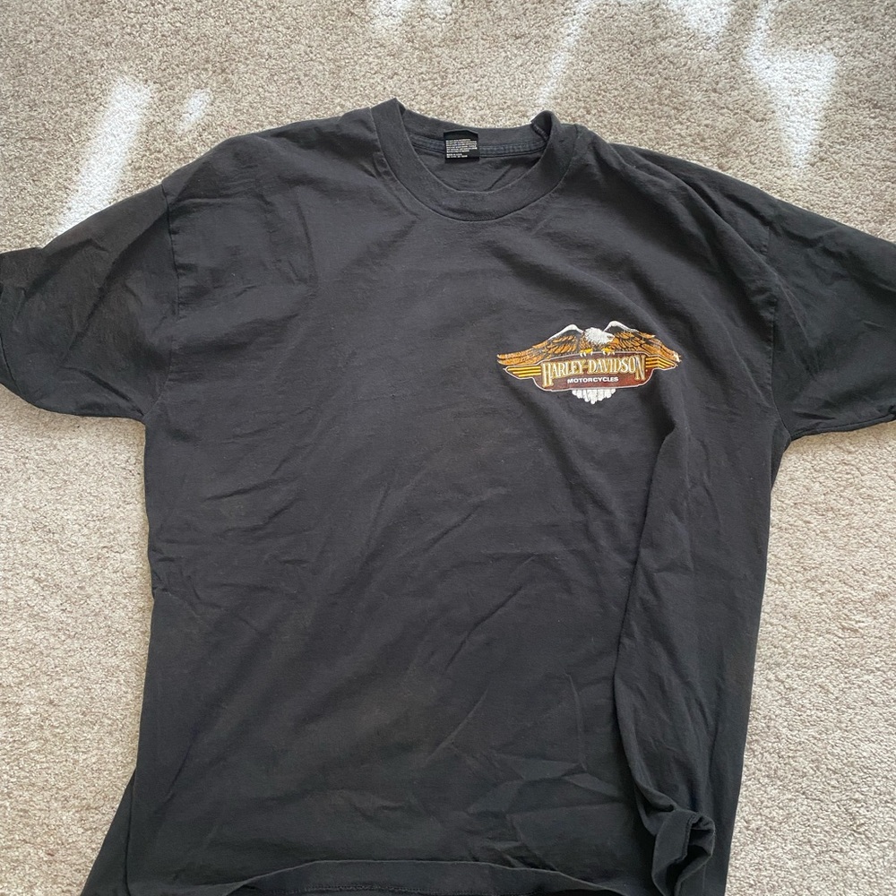Black Harley Davidson tropical bike tshirt